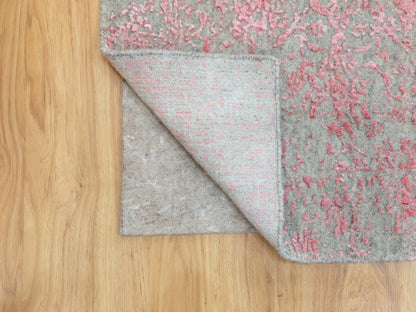Pink 2'6" x 9'10" Hand Loomed Handloom Wool/Silk Rug - Sku: O058598