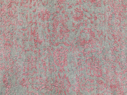 Pink 2'6" x 9'10" Hand Loomed Handloom Wool/Silk Rug - Sku: O058598