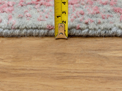 Pink 2'6" x 9'10" Hand Loomed Handloom Wool/Silk Rug - Sku: O058598