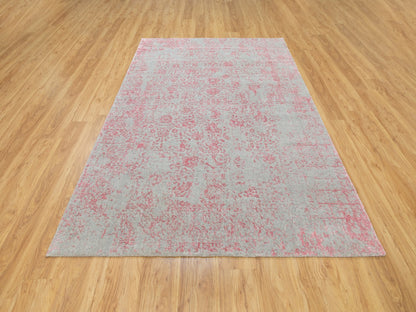 Pink 6'0" x 9'0" Hand Loomed Handloom Wool/Silk Rug - Sku: O058599