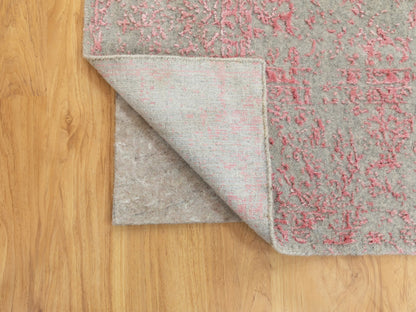 Pink 6'0" x 9'0" Hand Loomed Handloom Wool/Silk Rug - Sku: O058599