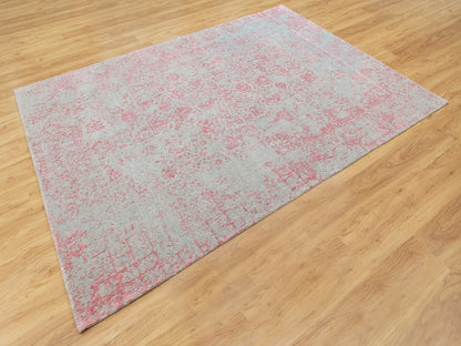 Pink 6'0" x 9'0" Hand Loomed Handloom Wool/Silk Rug - Sku: O058600