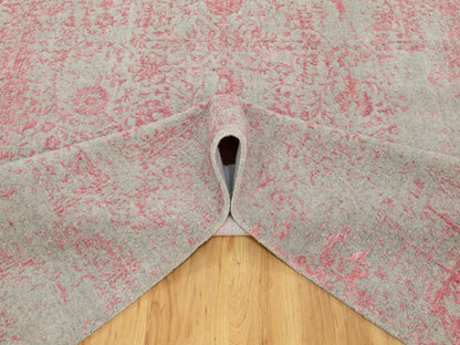 Pink 6'0" x 9'0" Hand Loomed Handloom Wool/Silk Rug - Sku: O058600