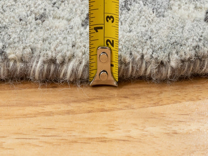 Grey 5'2" x 5'2" Modern / Contemporary Hand knotted Wool Rug - Sku: O058613