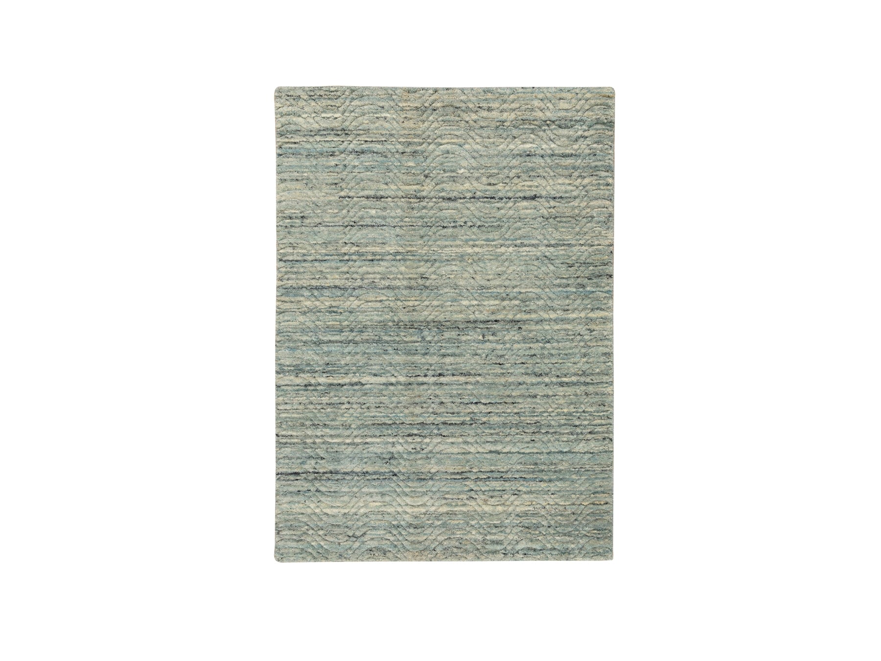 Modern / Contemporary hand-knotted wool rug in Green, 3' x 5' — SKU O058618