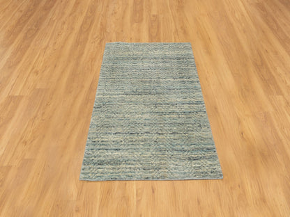 Modern / Contemporary hand-knotted wool rug in Green, 3' x 5' — SKU O058618 (view 2)