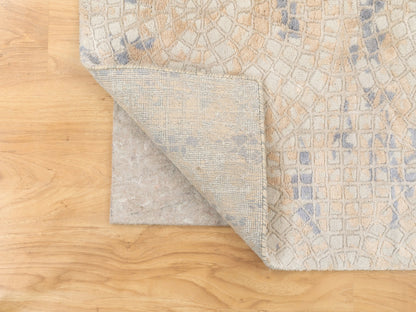 Ivory 3'0" x 5'0" Modern and Contemporary Hand knotted Wool/Silk Rug - Sku: O058634