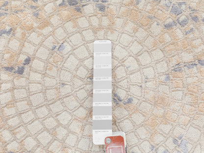 Ivory 2'0" x 3'1" Modern and Contemporary Hand knotted Wool/Silk Rug - Sku: O058636