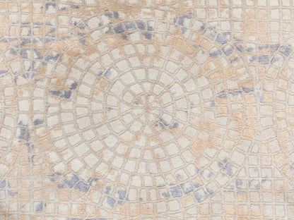 Ivory 2'0" x 3'1" Modern and Contemporary Hand knotted Wool/Silk Rug - Sku: O058636