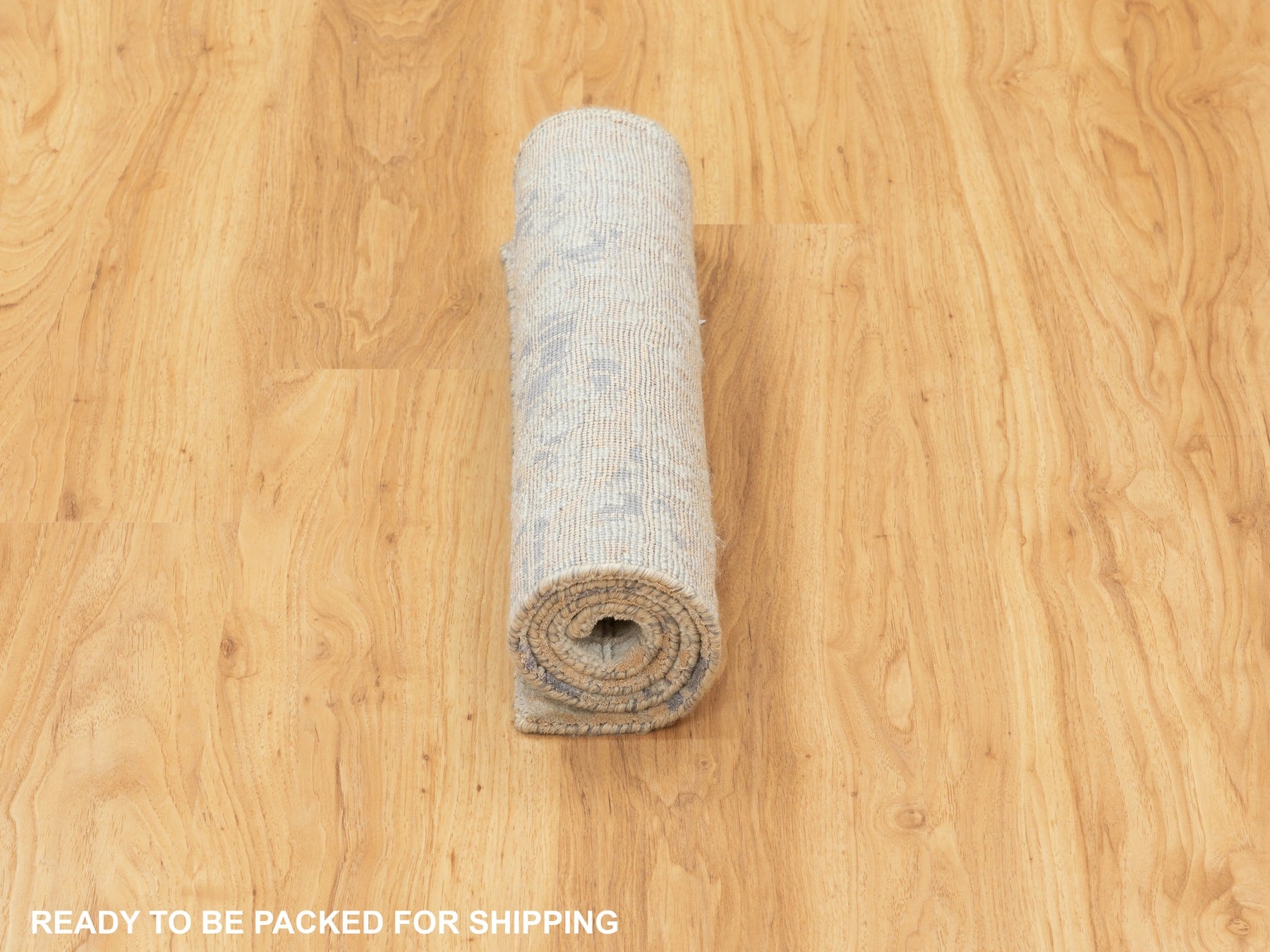 Modern / Contemporary hand-knotted wool/silk rug in Ivory, 2' x 3'1" — SKU O058636 (view 6)