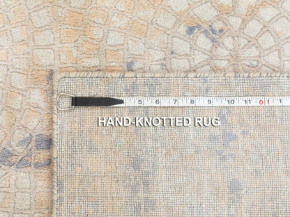 Ivory 2'0" x 3'1" Modern and Contemporary Hand knotted Wool/Silk Rug - Sku: O058636