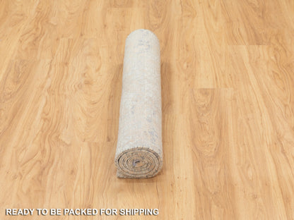 Ivory 3'0" x 5'0" Modern and Contemporary Hand knotted Wool/Silk Rug - Sku: O058637
