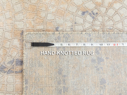 Ivory 3'0" x 5'0" Modern and Contemporary Hand knotted Wool/Silk Rug - Sku: O058637