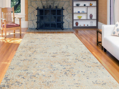 Ivory 5'10" x 9'0" Modern and Contemporary Hand knotted Wool/Silk Rug - Sku: O058645