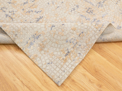 Ivory 5'10" x 9'0" Modern and Contemporary Hand knotted Wool/Silk Rug - Sku: O058645