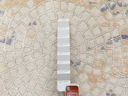 Ivory 5'10" x 9'0" Modern and Contemporary Hand knotted Wool/Silk Rug - Sku: O058645