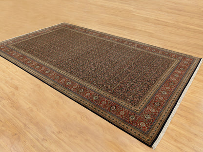 Herati Fine Oriental hand-knotted wool rug in Black & Rust Red, 9'5" x 16'1" — SKU O058648 (view 3)
