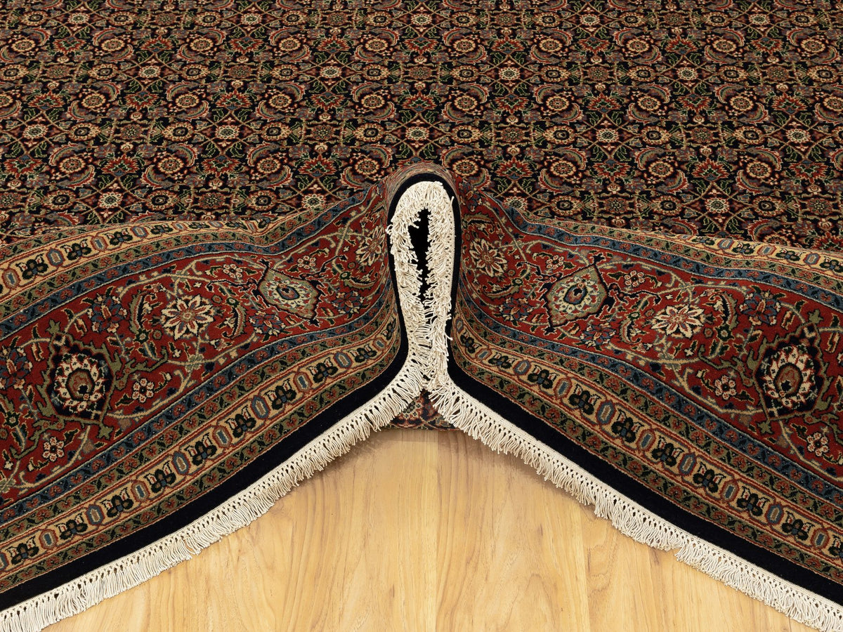 Herati Fine Oriental hand-knotted wool rug in Black & Rust Red, 9'5" x 16'1" — SKU O058648 (view 5)