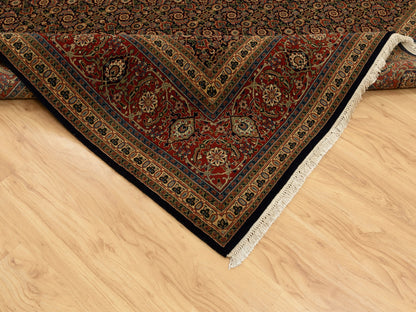 Herati Fine Oriental hand-knotted wool rug in Black & Rust Red, 9'5" x 16'1" — SKU O058648 (view 6)