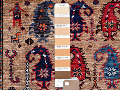 Brown 6'3" x 8'4" Kazak Hand knotted Wool Rug - Sku: O0586
