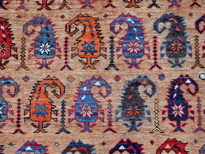 Brown 6'3" x 8'4" Kazak Hand knotted Wool Rug - Sku: O0586