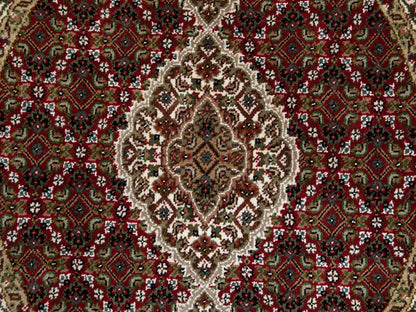 Red 3'4" x 3'4" Traditional Hand knotted Wool Rug - Sku: O058742