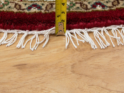 Red 3'4" x 3'4" Traditional Hand knotted Wool Rug - Sku: O058742