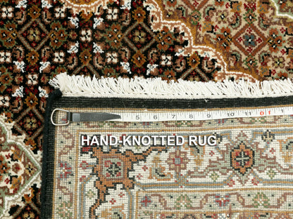 Tabriz Fine Oriental hand-knotted wool rug in Black & Ivory, 3'1" x 5'6" — SKU O058776 (view 8)