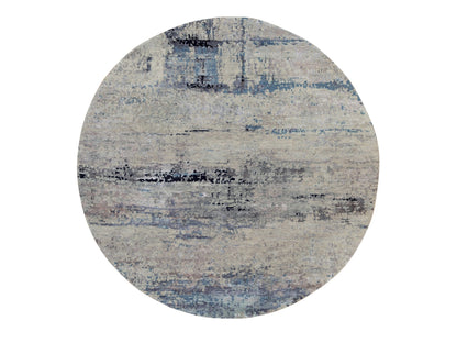 Beige 8'0" x 8'0" Modern and Contemporary Hand knotted Wool/Silk Rug - Sku: O058881