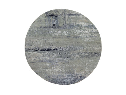 Beige 7'0" x 7'0" Modern and Contemporary Hand knotted Wool/Silk Rug - Sku: O058885
