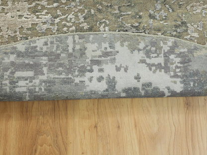 Beige 7'0" x 7'0" Modern and Contemporary Hand knotted Wool/Silk Rug - Sku: O058885
