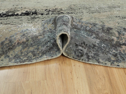 Beige 7'0" x 7'0" Modern and Contemporary Hand knotted Wool/Silk Rug - Sku: O058885