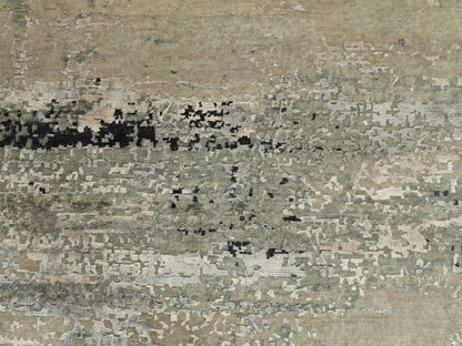 Beige 7'0" x 7'0" Modern and Contemporary Hand knotted Wool/Silk Rug - Sku: O058885