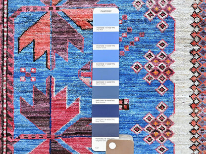 Blue 5'11" x 7'8" Kazak Hand knotted Wool Rug - Sku: O0588