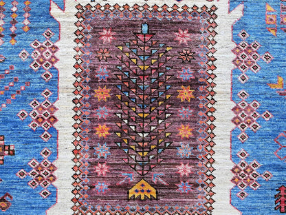 Blue 5'11" x 7'8" Kazak Hand knotted Wool Rug - Sku: O0588