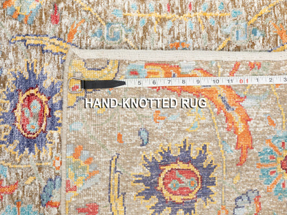Ivory 2'6" x 16'4" Wool / Silk Hand knotted Wool/Silk Rug - Sku: O058966