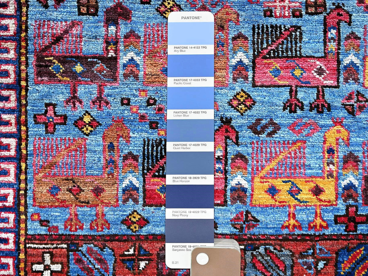 Ersari Kazak hand-knotted wool rug in Ivory & Red, 6' x 8'6" — SKU O0589 (view 8)