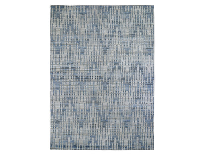 Beige 9'0" x 12'0" Modern and Contemporary Hand knotted Wool/Silk Rug - Sku: O059003