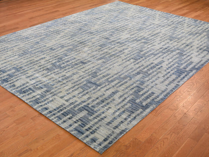 Beige 9'0" x 12'0" Modern and Contemporary Hand knotted Wool/Silk Rug - Sku: O059003