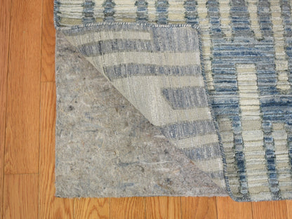 Beige 9'0" x 12'0" Modern and Contemporary Hand knotted Wool/Silk Rug - Sku: O059003