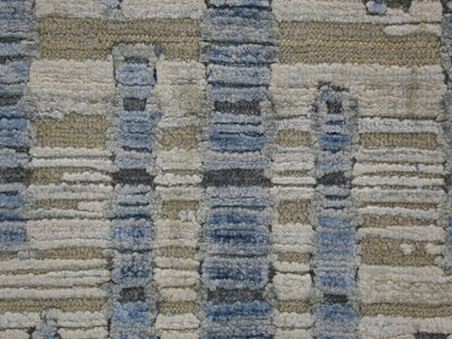Beige 9'0" x 12'0" Modern and Contemporary Hand knotted Wool/Silk Rug - Sku: O059003