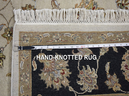 Ivory 6'0" x 9'3" Rajasthan Hand knotted Wool/Silk Rug - Sku: O059016