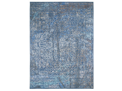 Blue 9'0" x 12'0" Modern and Contemporary Hand knotted Wool/Silk Rug - Sku: O059057