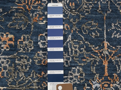 Blue 9'0" x 12'0" Modern and Contemporary Hand knotted Wool/Silk Rug - Sku: O059057