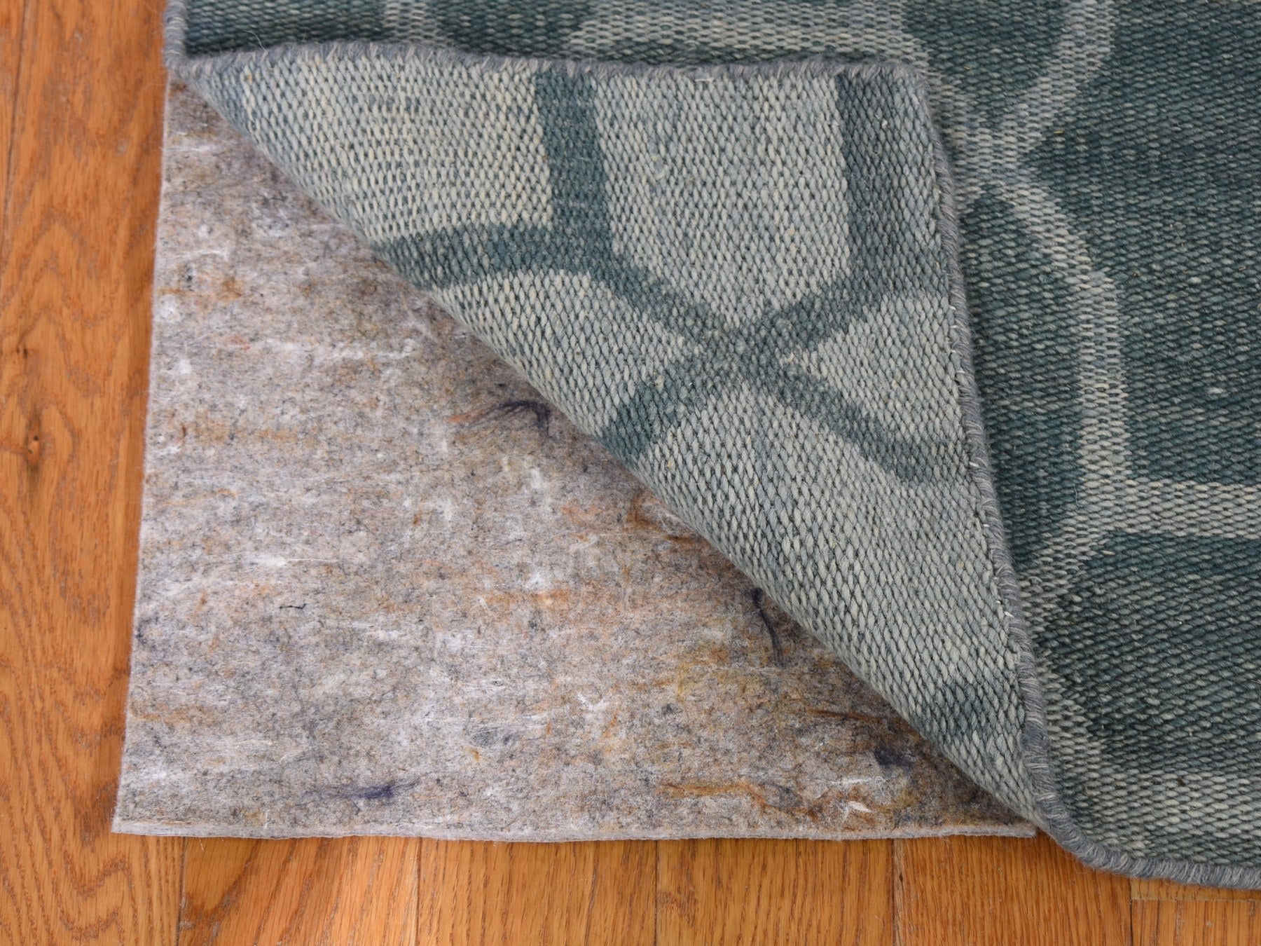 Kilim Flat-Weave hand-knotted wool runner in Blue, 2'7" x 9'8" — SKU O059118 (view 3)