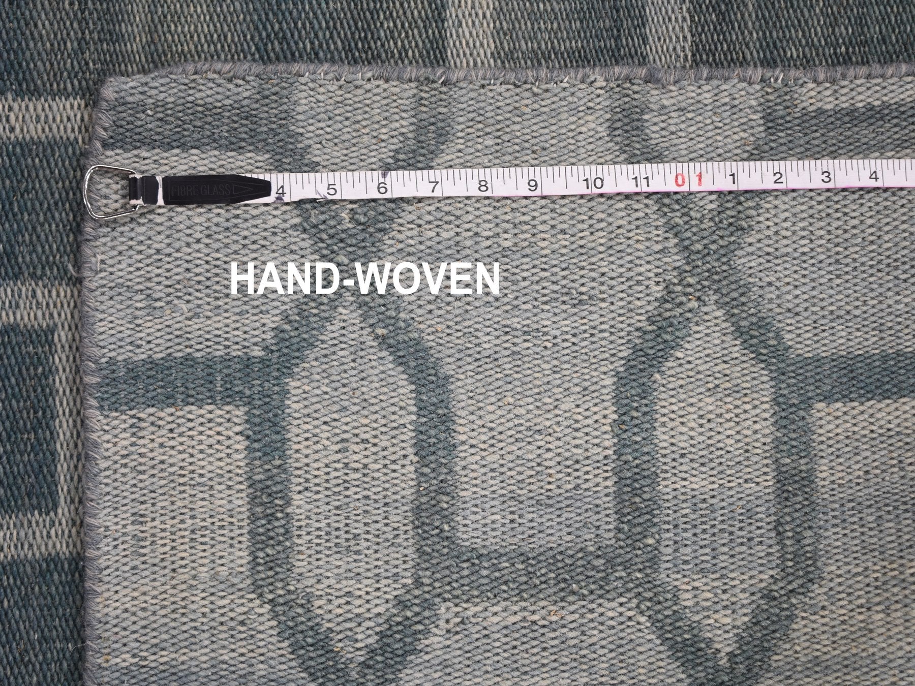 Kilim Flat-Weave hand-knotted wool runner in Blue, 2'7" x 9'8" — SKU O059118 (view 6)