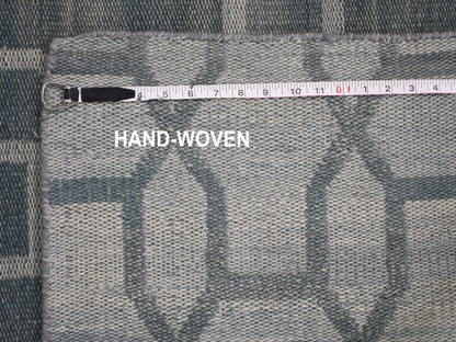 Kilim Flat-Weave hand-knotted wool runner in Blue, 2'7" x 9'8" — SKU O059118 (view 6)
