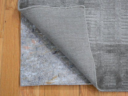 Grey 2'0" x 3'0" Modern / Contemporary Handloom Wool/Silk Rug - Sku: O059135