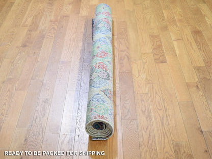 Yellow 5'0" x 6'10" Modern / Contemporary Hand knotted Wool/Silk Rug - Sku: O059152
