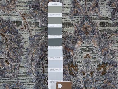 Oushak hand-knotted wool/silk rug in Green & Ivory, 3'1" x 5' — SKU O059169 (view 4)